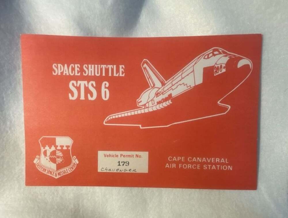 NASA Space Shuttle STS-6 Challenger Vehicle Permit No. 179 Cape Canaveral Pass